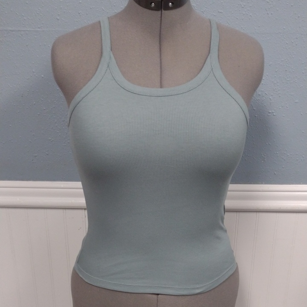 Madewell Green Fitted Sleeveless Tank Top